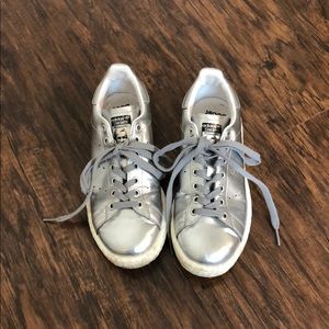 RARE metallic silver Stan Smith Adidas with Boost